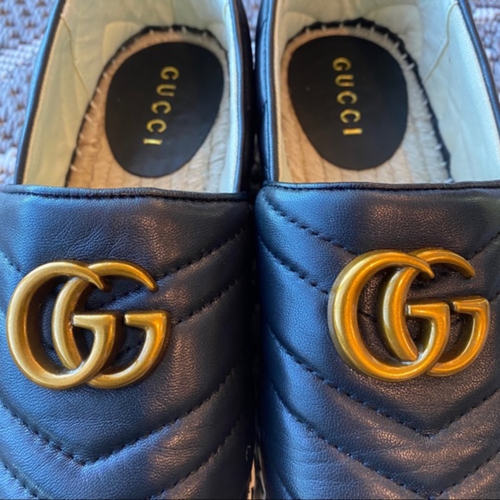 Gucci Black Leather Espadrilles - Picture 2 of 9